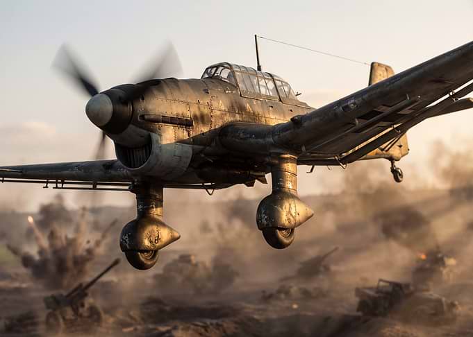 WWII Stuka Bomber in Combat