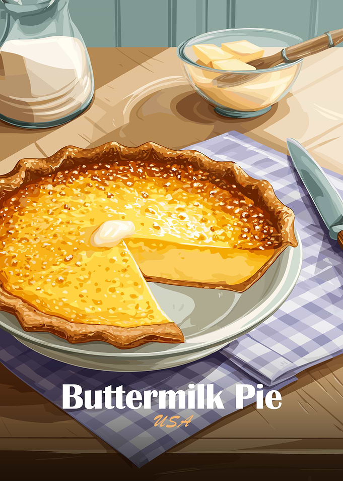 Buttermilk Pie with Butter