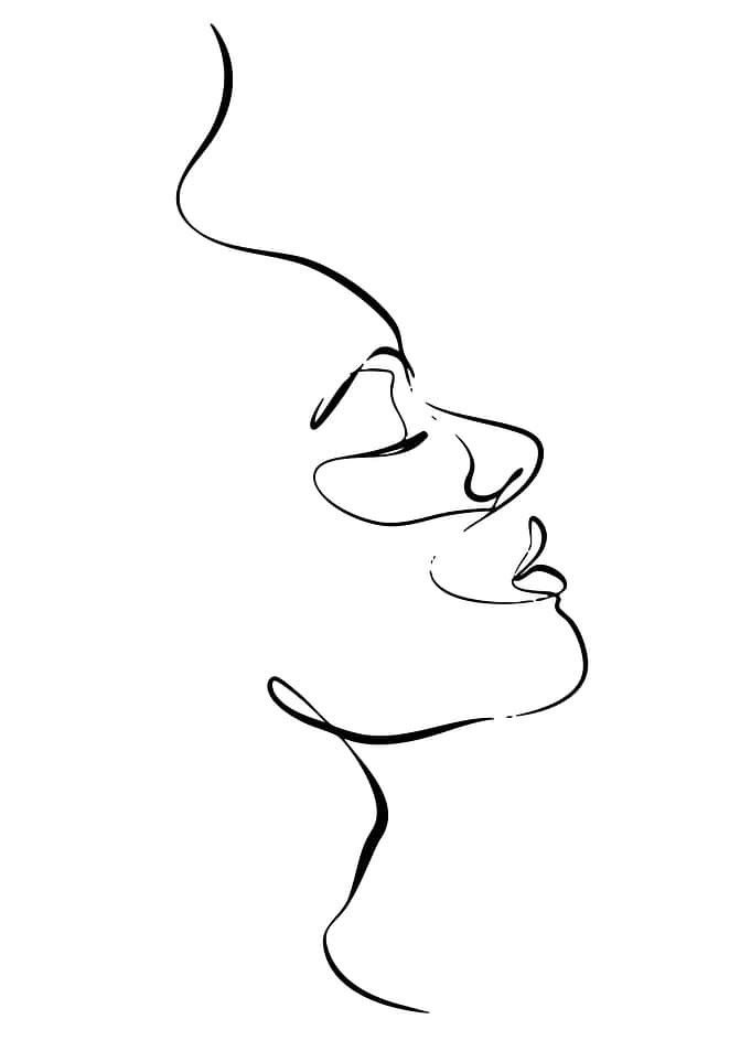 Minimalist Line Art of a Woman's Face