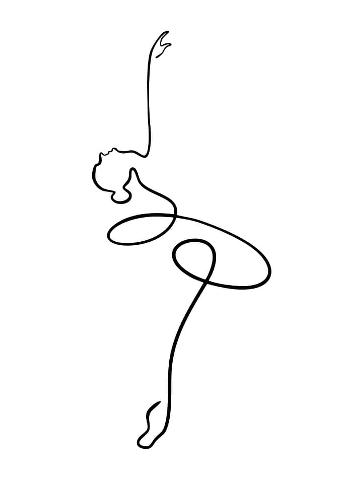 Minimalist Ballerina Line Art