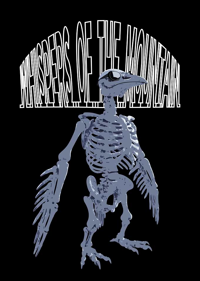 Bird Skeleton with Text