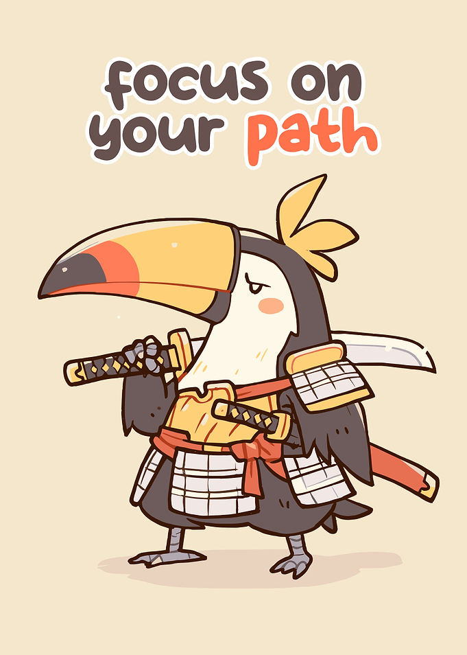 Samurai Toucan with Inspirational Text