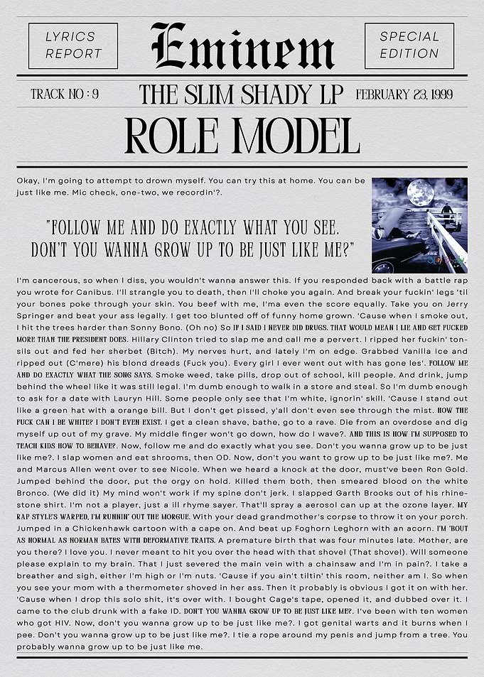 Eminem Role Model Newspaper
