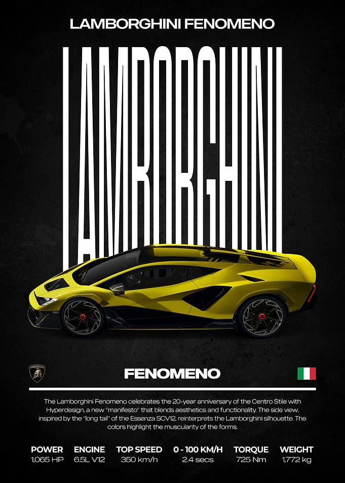 Lamborghini Fenomeno Car Poster