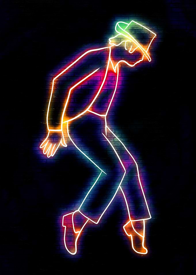 Michael Jackson Neon Silhouette