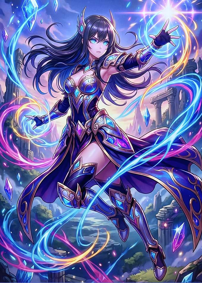 Anime Sorceress Casting Magic