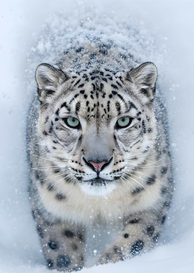 Snow Leopard in Snow