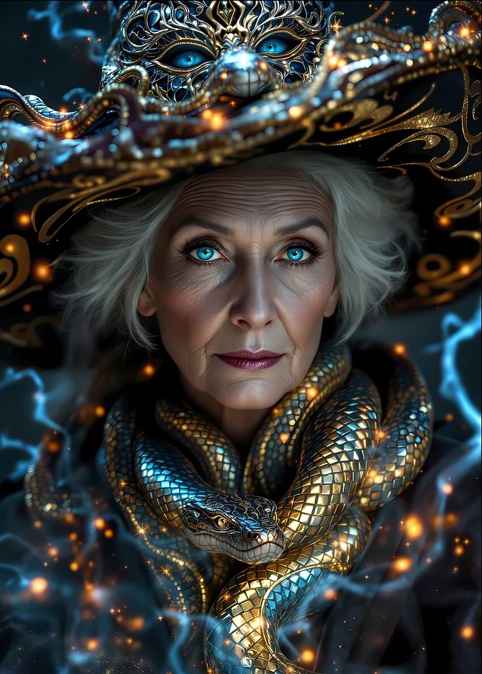 Mysterious Sorceress with Snake