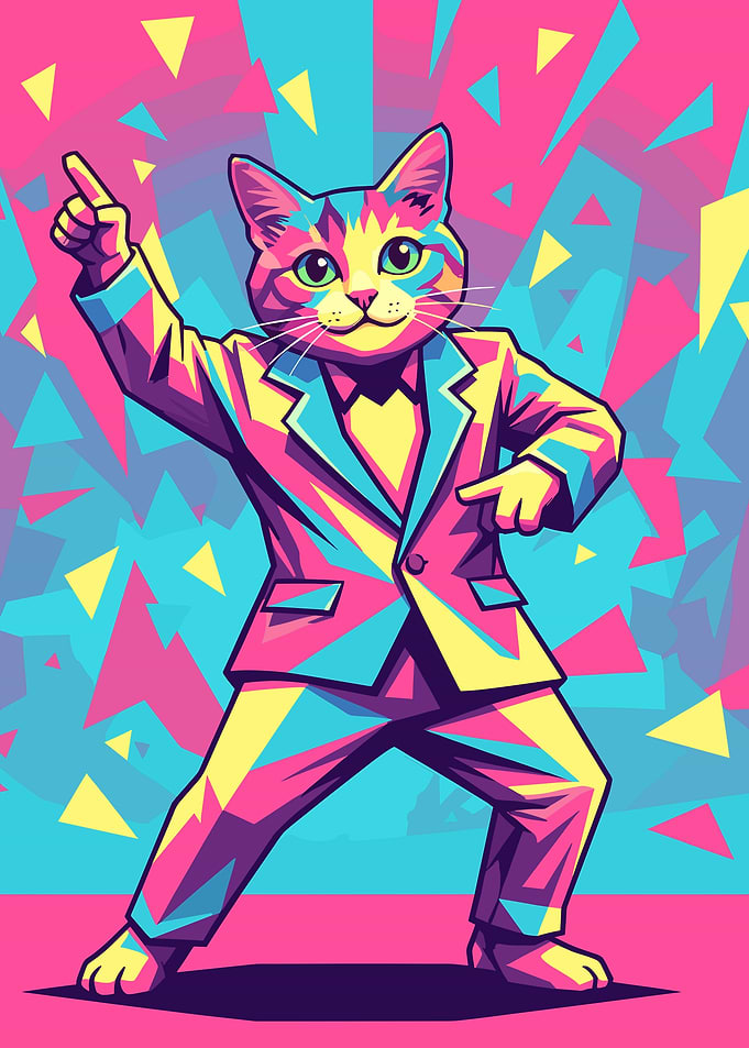 Dancing Cat in a Suit