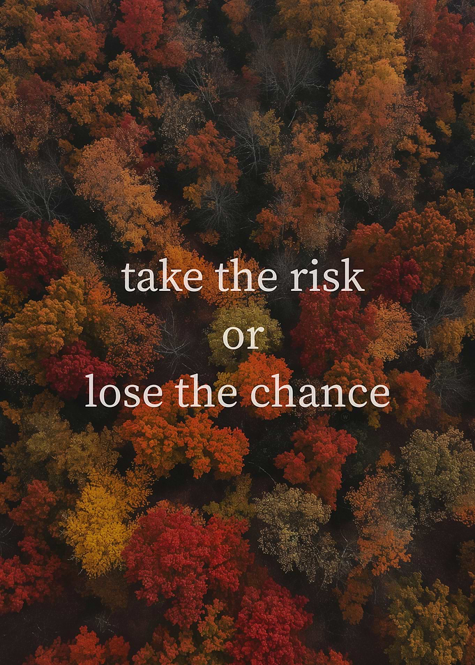 Take the risk or lose the chance quote