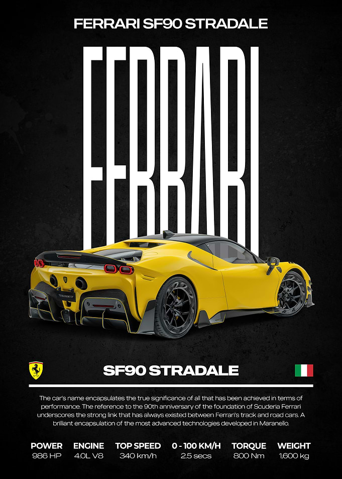 Ferrari SF90 Stradale Poster