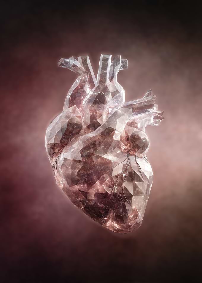 Crystal Heart with Veins