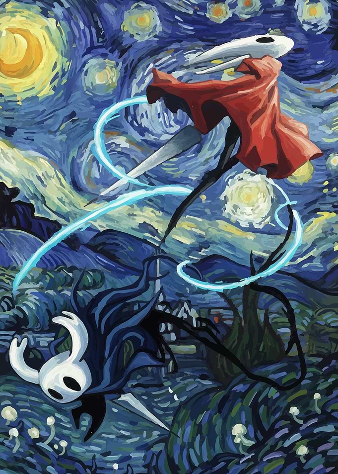Hollow Knight Van Gogh Style Painting
