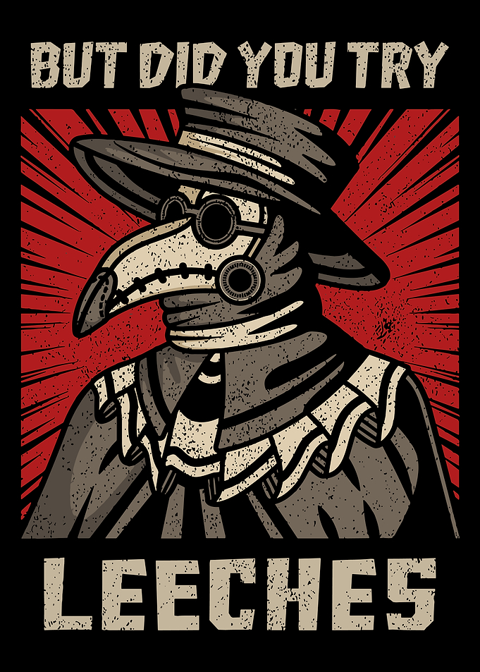 Plague Doctor Poster, But Did You Try Leeches Print, Dark Humor Medical Wall Art