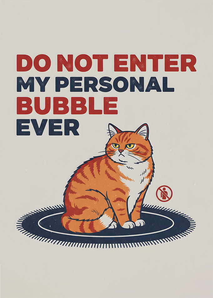 Cat 'Do Not Enter My Personal Bubble Ever'