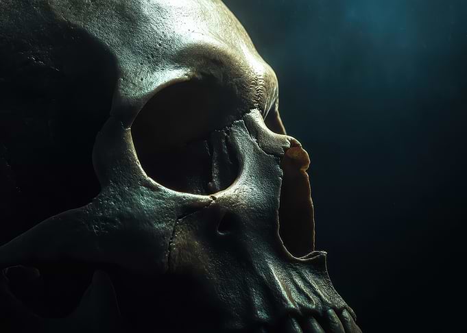 Close-up of a Human Skull