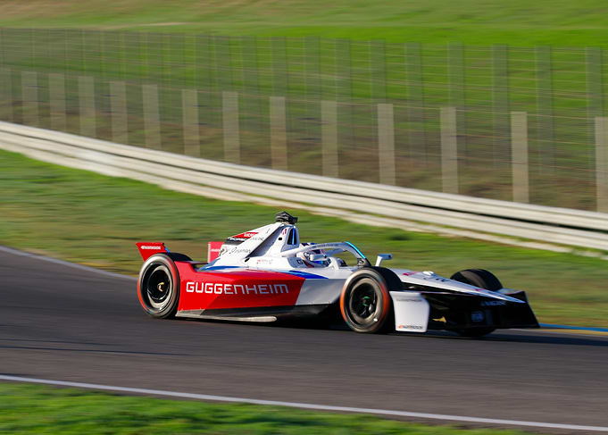 Formula E Race Car on Track