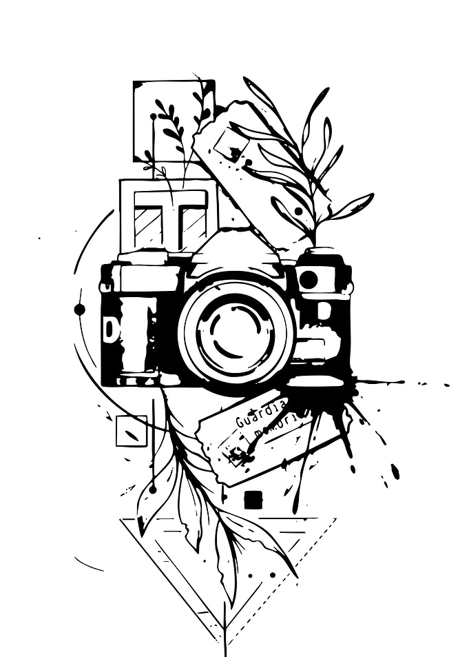Camera with Floral Elements