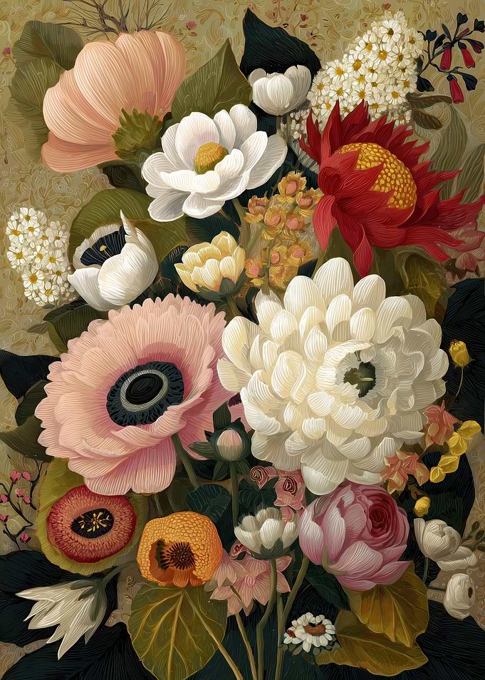 Vibrant Floral Arrangement Painting