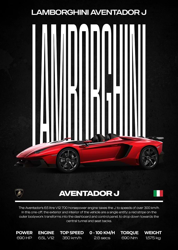 Lamborghini Aventador J Poster