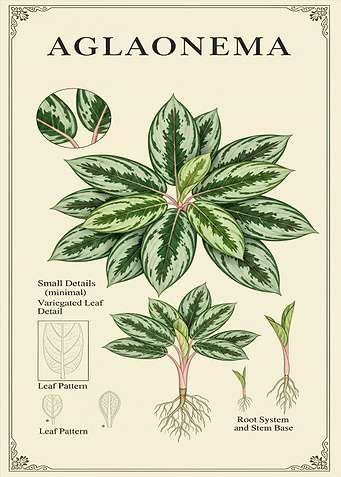 Aglonema Plant Illustration