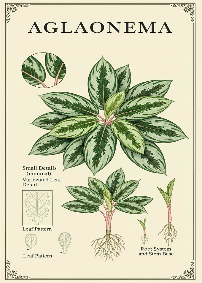 Aglonema Plant Illustration