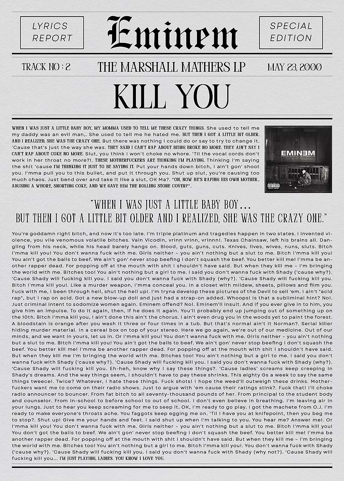 Eminem Kill You Lyrics Report