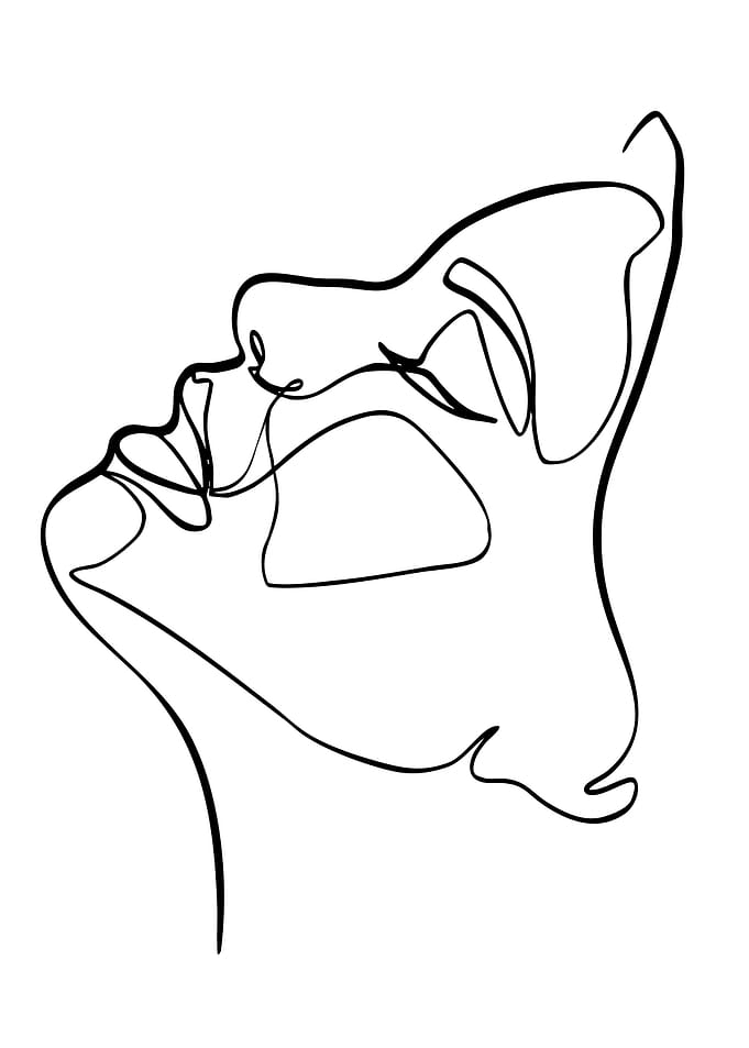 Minimalist Line Art Portrait