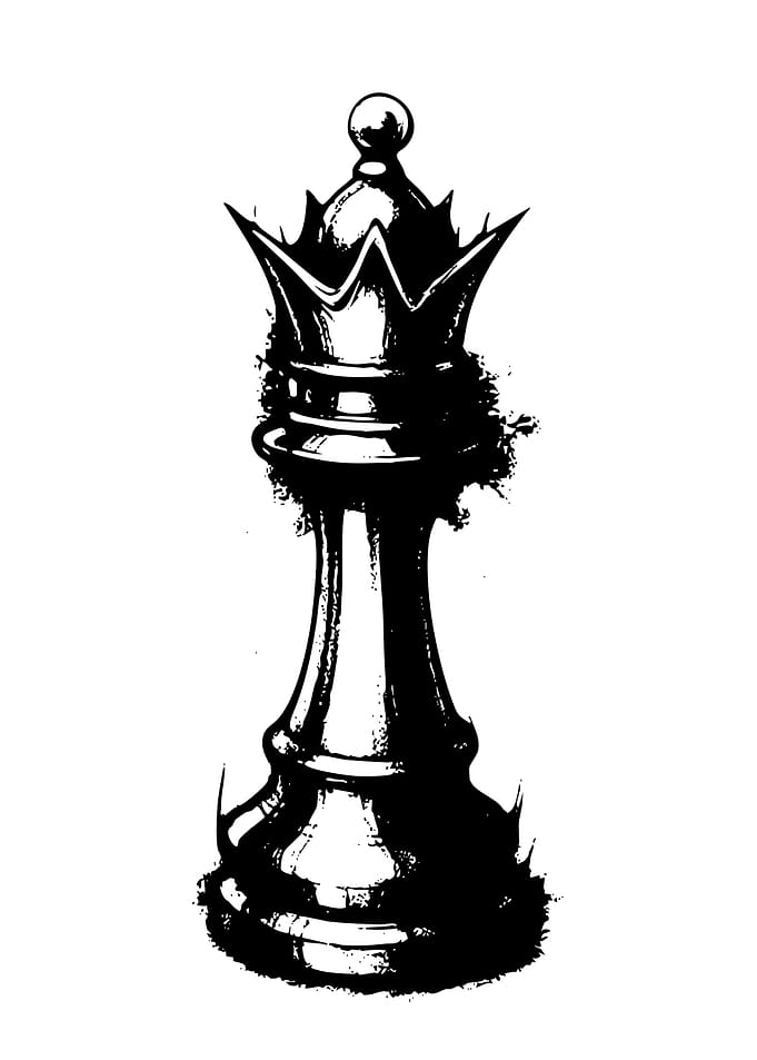 Black and White Chess Queen