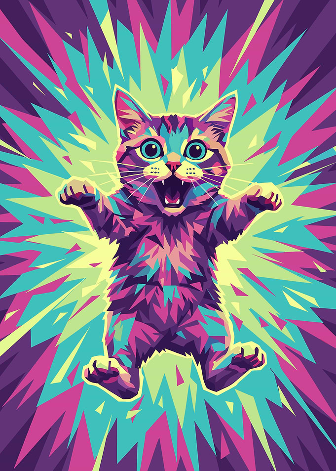 Psychedelic Cat Explosion