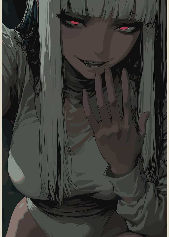Anime Girl with Red Eyes
