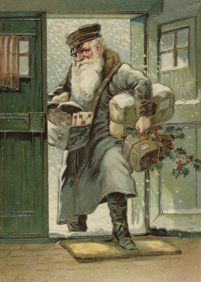 Santa Delivering Gifts in Snow