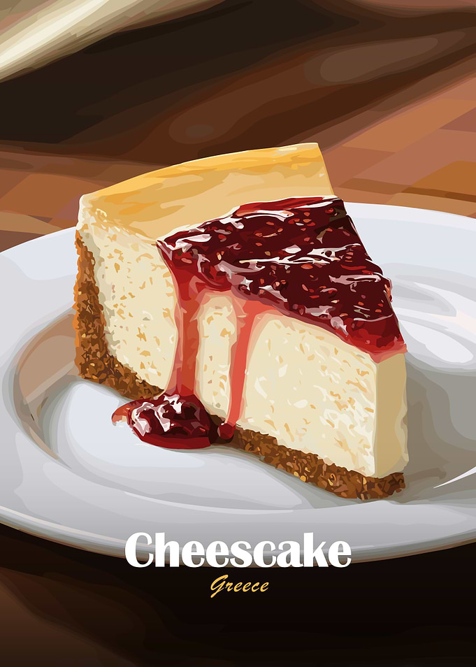 Slice of Cheesecake with Berry Topping