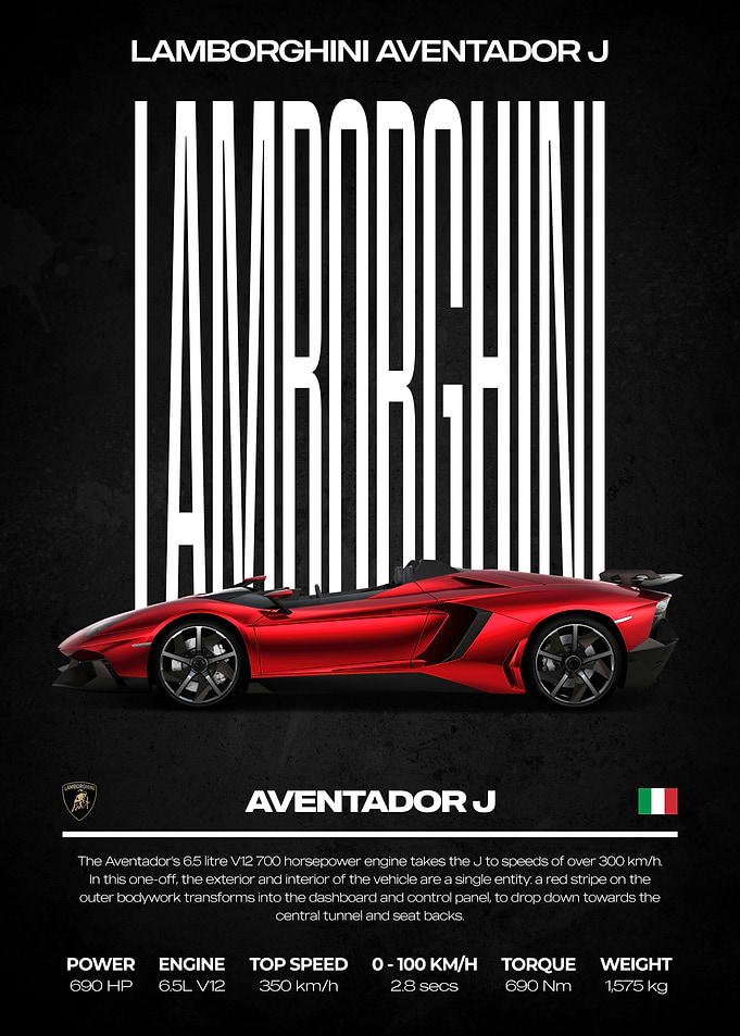 Lamborghini Aventador J Poster