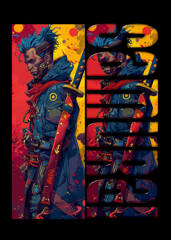 Cyberpunk Samurai Warrior