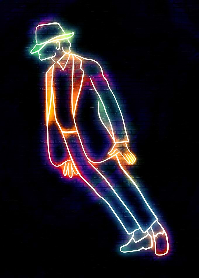 Michael Jackson Neon Silhouette