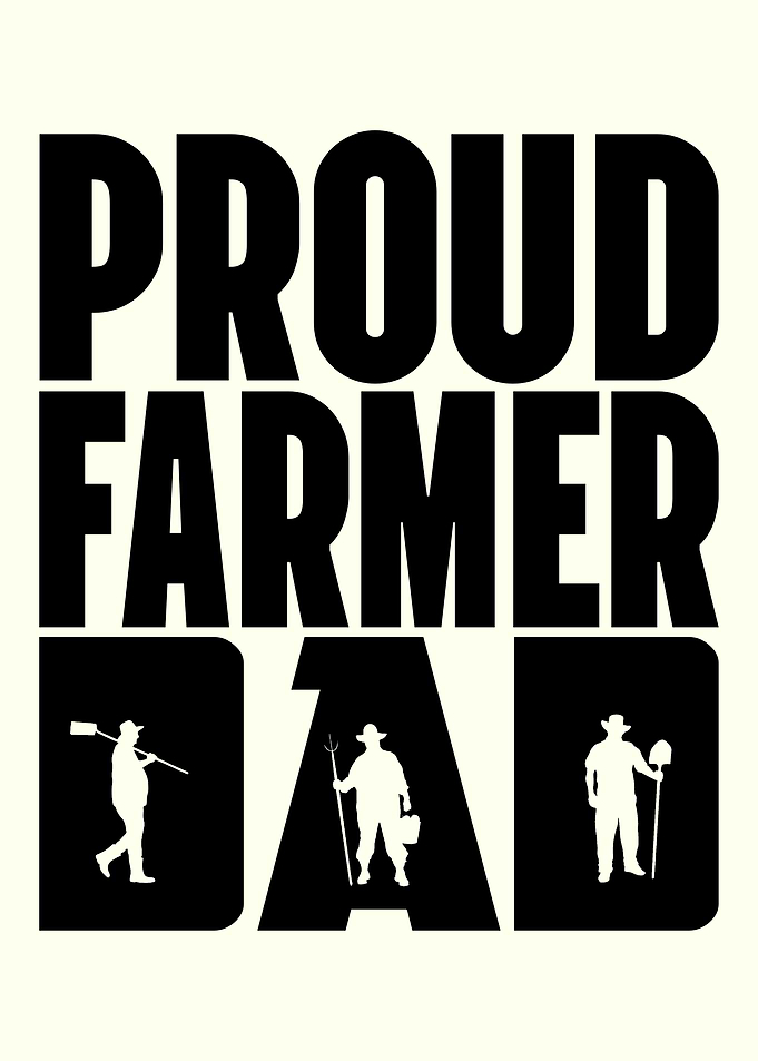 Proud Farmer Dad Text Art