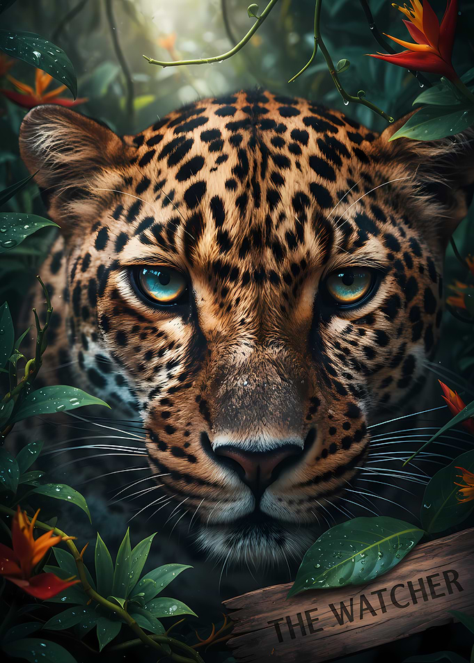Leopard in a Lush Jungle