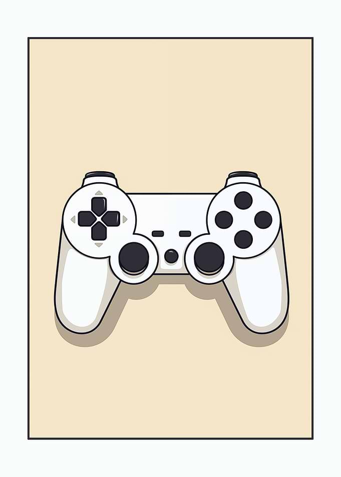 White Game Controller Art