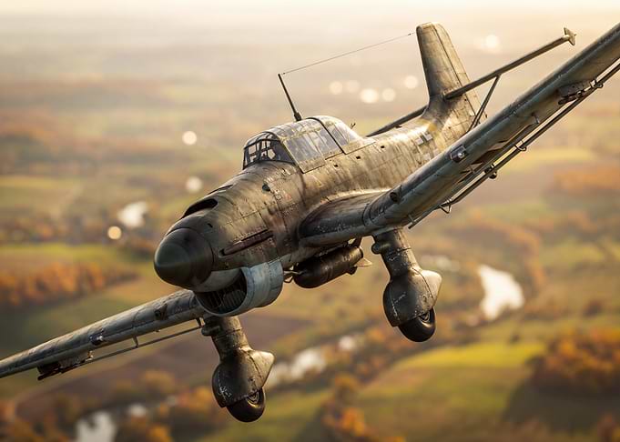 Junkers Ju 87 Stuka Bomber in Flight