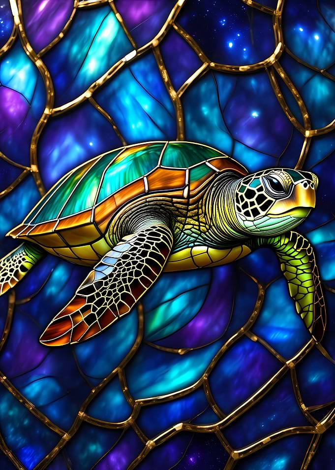 Stained Glass Sea Turtle
