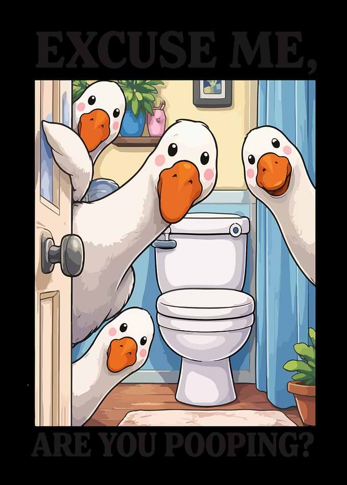 Geese Interrupting Bathroom Time
