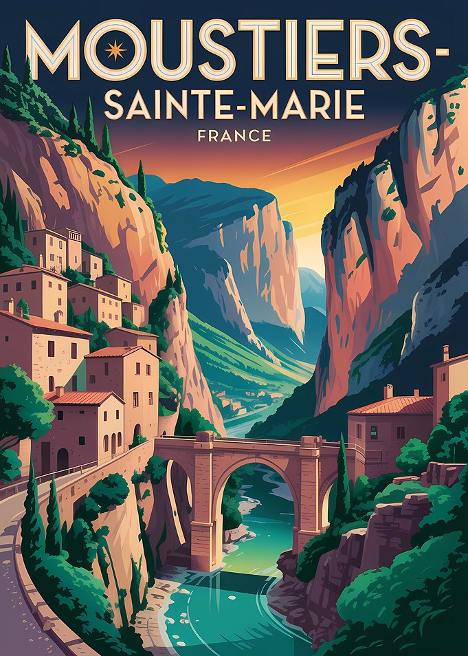 Moustiers Sainte Marie Travel Poster