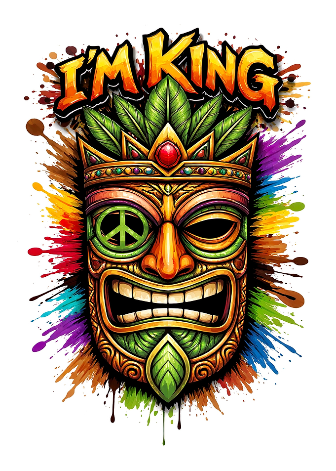King Tiki Mask with Peace Symbol