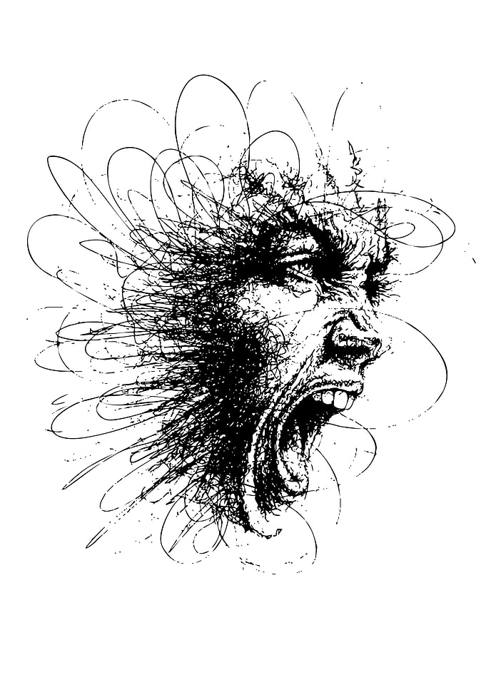 Screaming Face Abstract Art