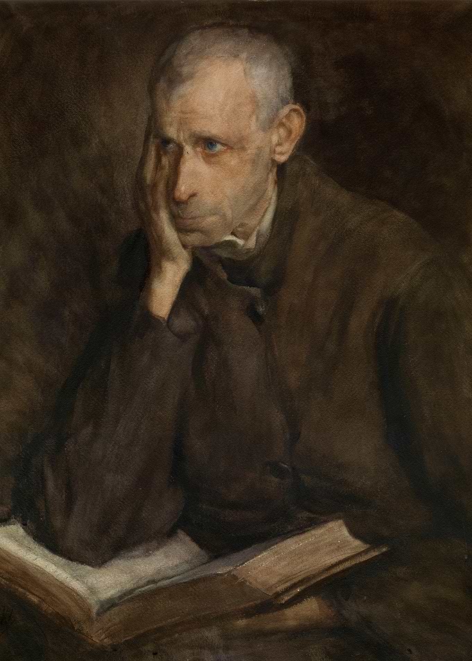 Portrait of a thoughtful man reading