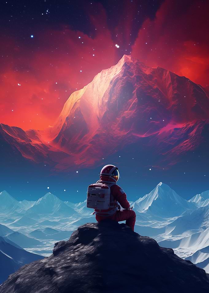 Astronaut on alien planet