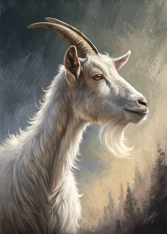 White Goat Portrait