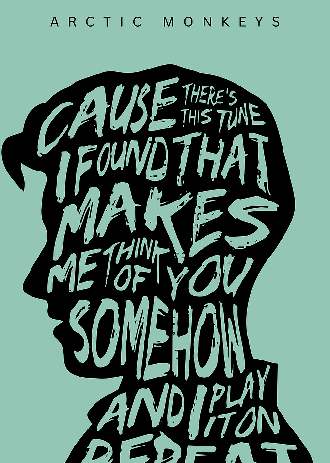 Arctic Monkeys Silhouette Text Art