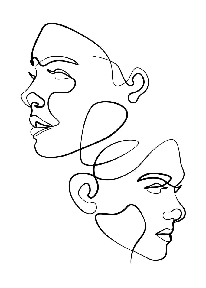 Minimalist Line Art Faces